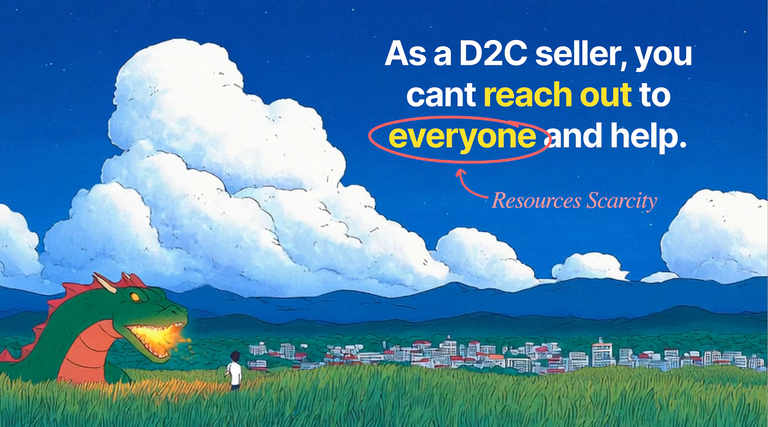 Visualisation of the problem of reaching out to and helping every customer