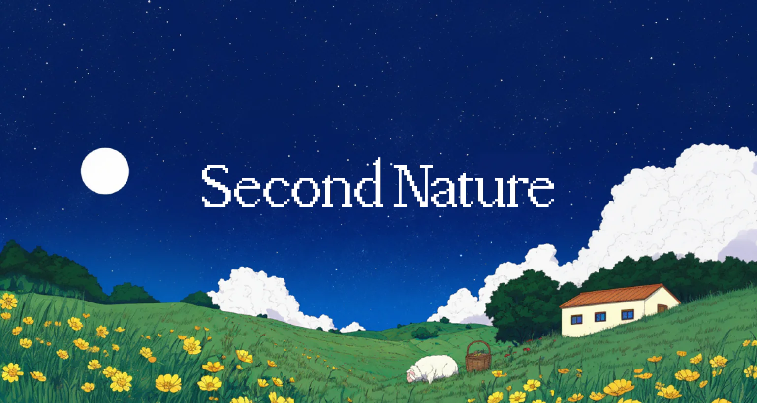 Second Nature wordmark explored on the canvas