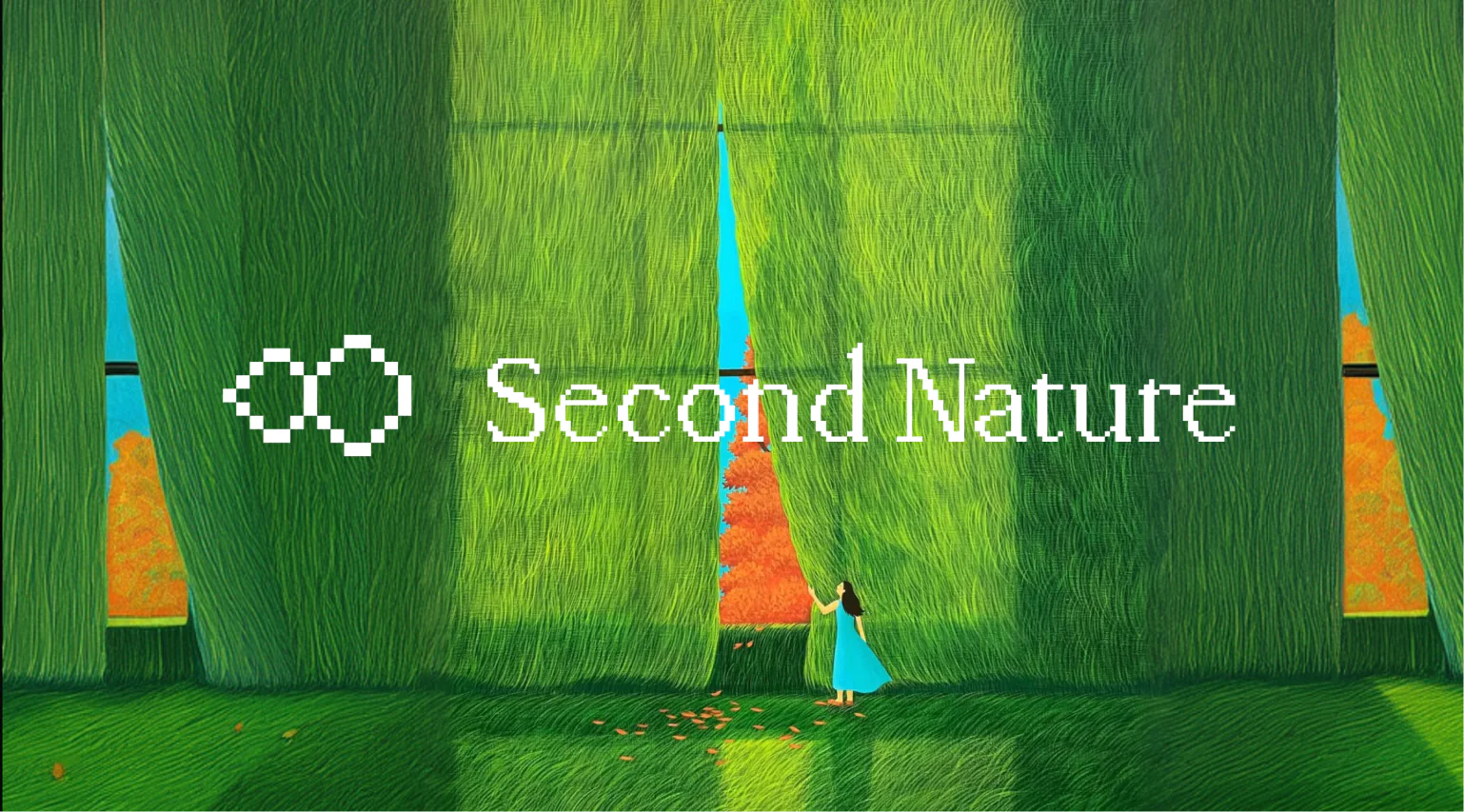 Second Nature logo applied to a painting