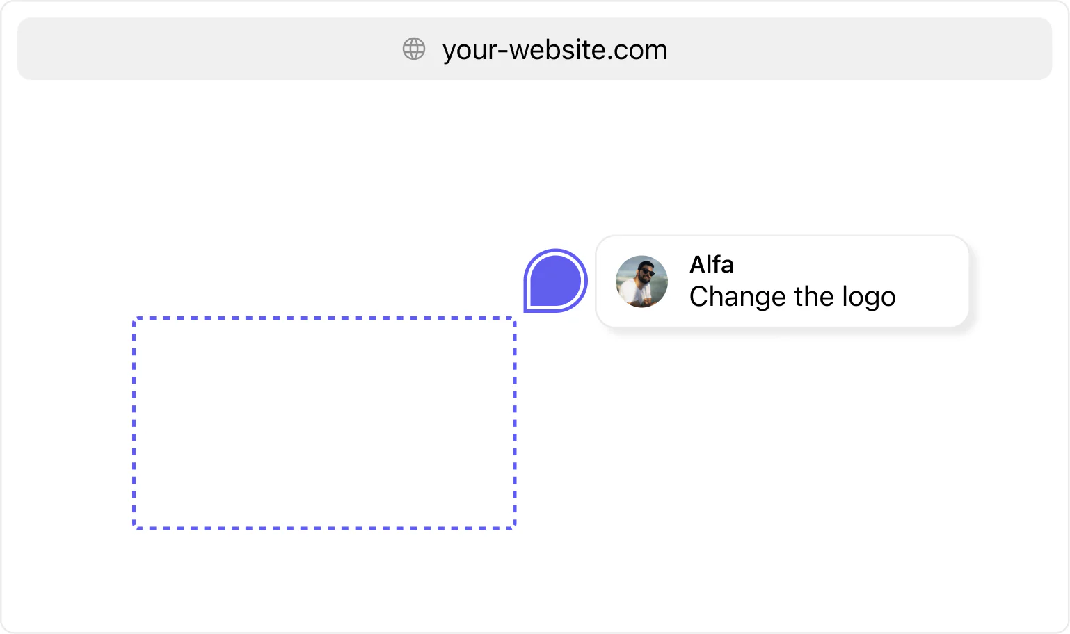 Visualisation of Superflow — figma-like comments dropped on a live website for team review
