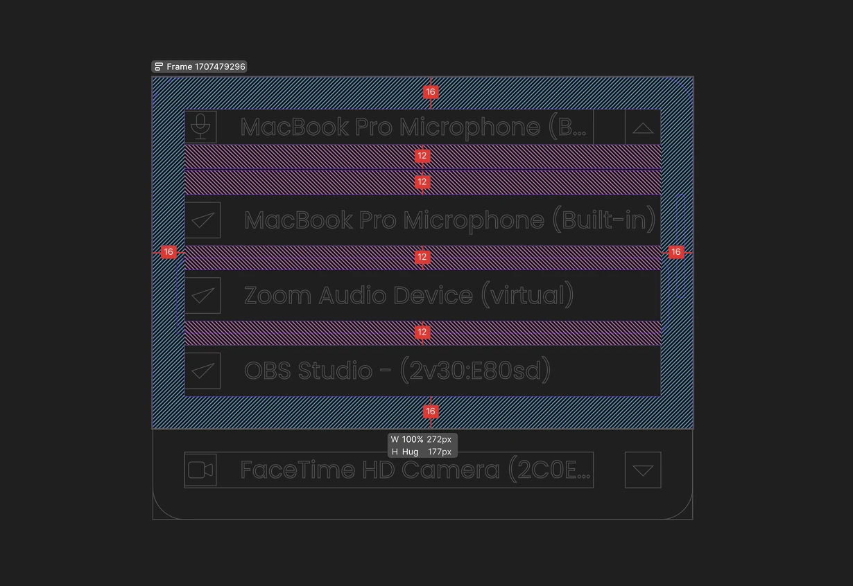 Spacing scale wireframe showing 4 and 2 step rhythm